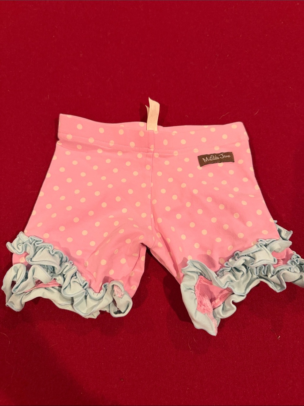 Matilda Jane Pink Polka Dot Ruffle Trim Shorts